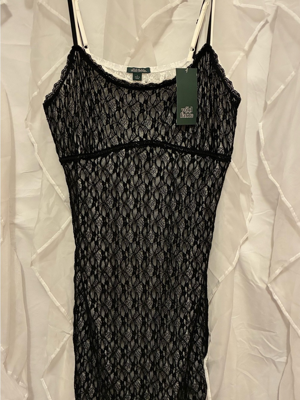 wild fable Black Lace Overlay Slip
